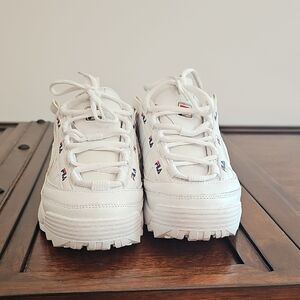 Fila White Athletic Shoes with Logo Accents